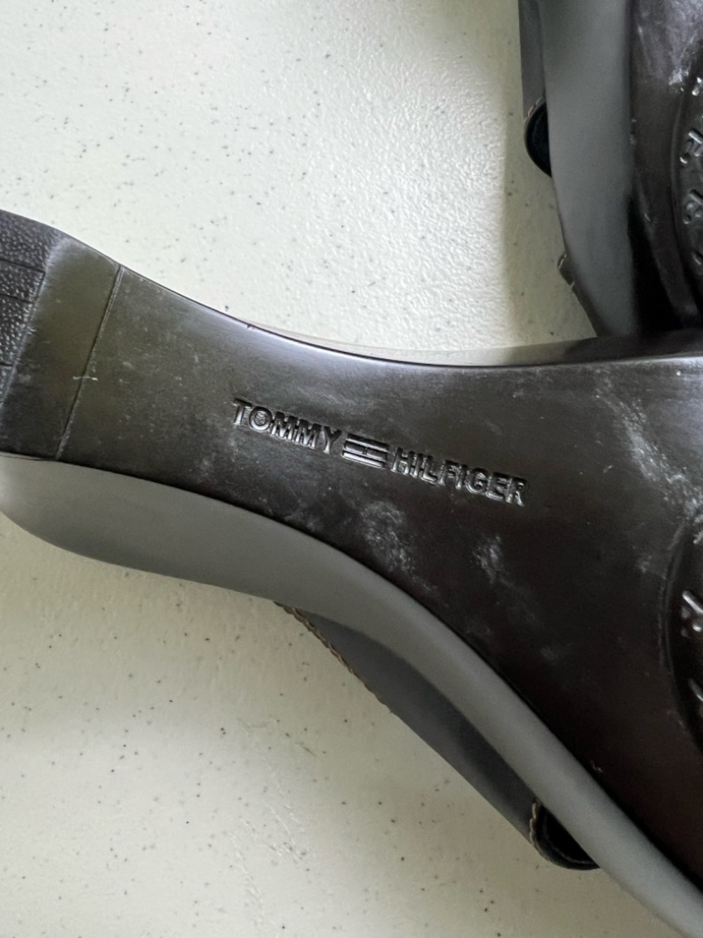 Tommy Hilfiger Kerry 2 Leather Criss-cross Slide Sandals Wedge Heel Vintage - Picture 8 of 9